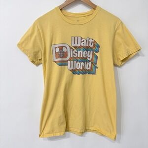 Walt Disney World T Shirt Mens Unisex M Mustard Yellow Retro Throwback Park Tee
